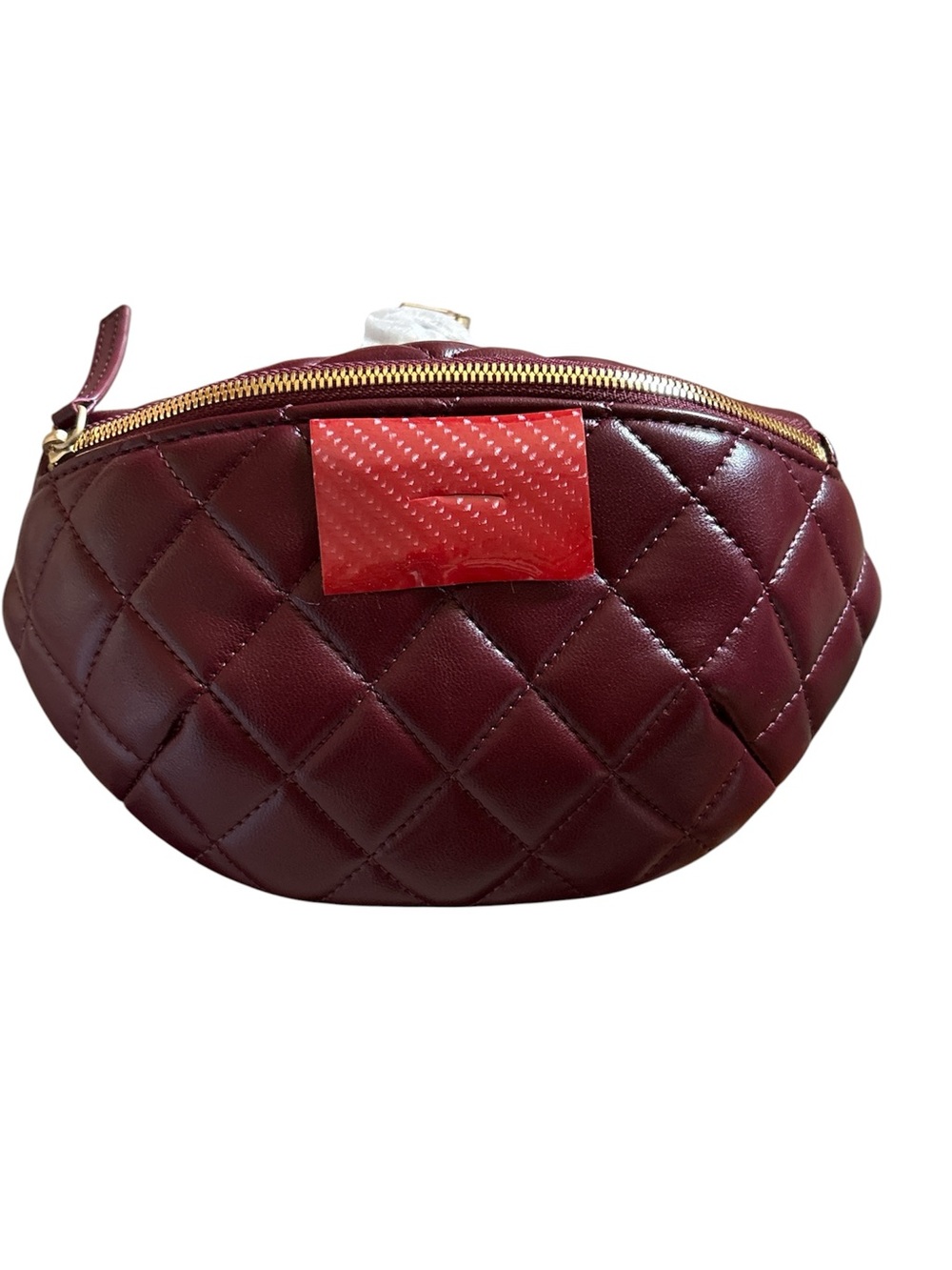Quilted Burgundy Leather Waist Bag
